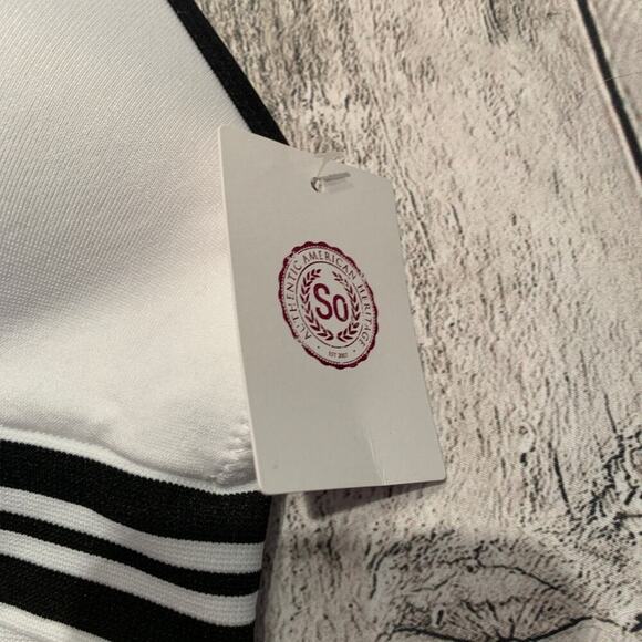 SO Junior/Girl's White/Black Sports Bra - Size: Medium - NWT - Picture 2 of 5
